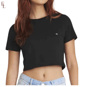 Cropped t-shirt in black