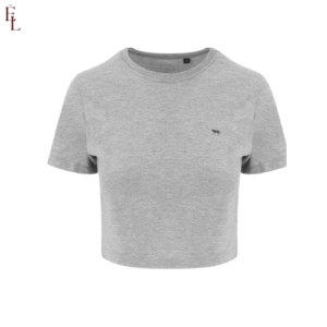 Cropped t-shirt in heather grey