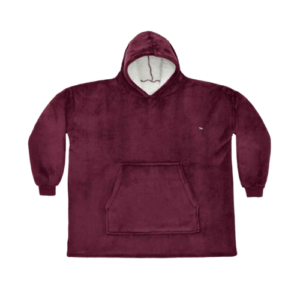 Burgundy hooded blanket